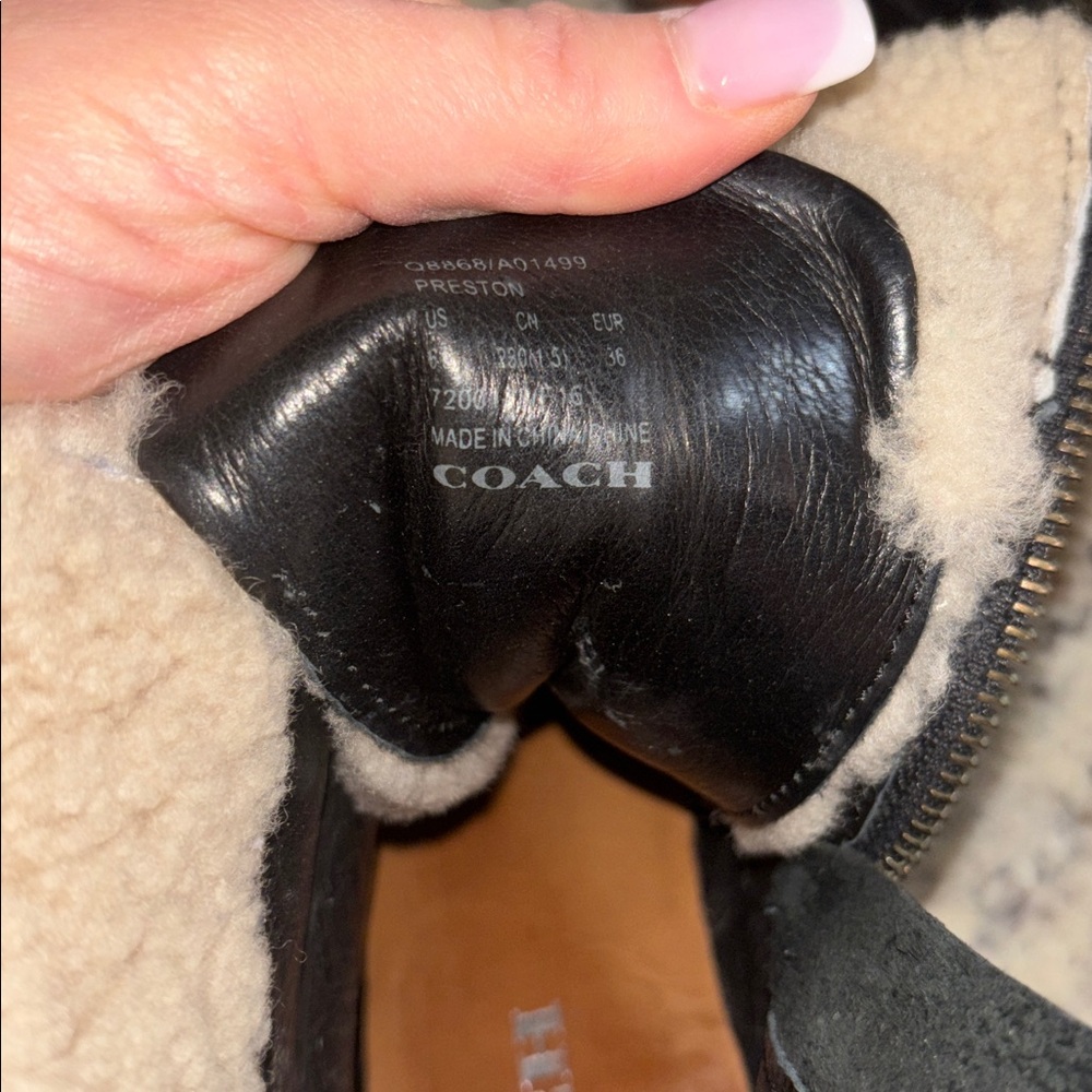 Coach Black Leather Ankle Boots 6.5 - Picture 8 of 8